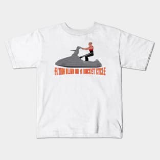 Flying Blind on a Rocket Cycle Kids T-Shirt